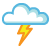It is forecast to be Chance of a Thunderstorm at 11:00 PM EDT on June 16, 2014
